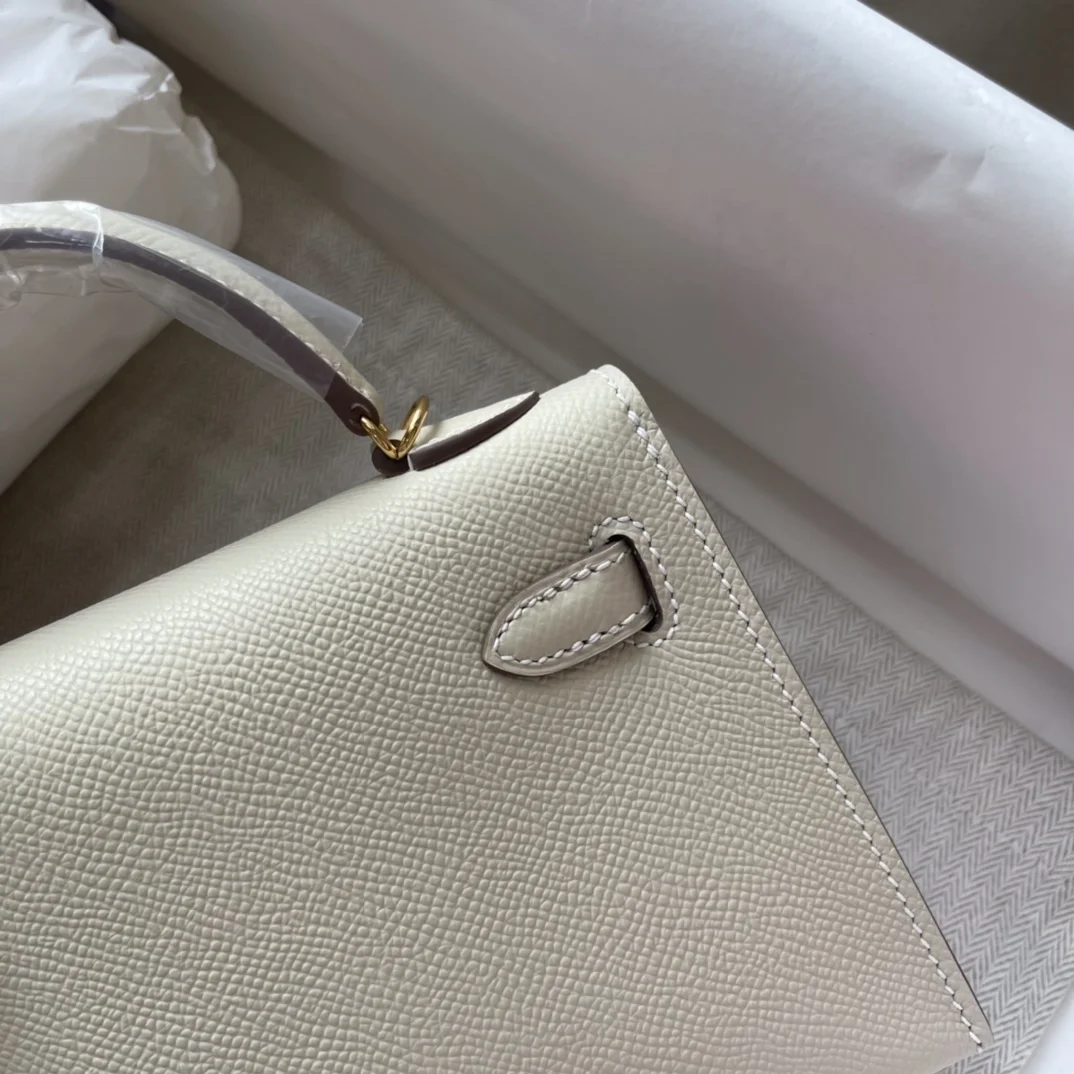 HERMES Mini Kelly 19cm Milk White - Image 5