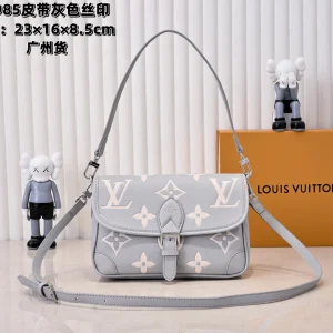 Louis Vuitton Diane Handbag Monogram Empreinte Leather M46386 Black / M46388 White / M45985, 25.0×9.0×15.0 cm