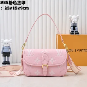 Louis Vuitton Diane Handbag Monogram Empreinte Leather M46386 Black / M46388 White / M45985, 25.0×9.0×15.0 cm