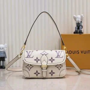 Louis Vuitton Diane Handbag Monogram Empreinte Leather M46386 Black / M46388 White / M45985, 25.0×9.0×15.0 cm