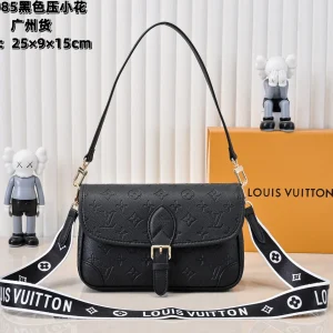 Louis Vuitton Diane Handbag Monogram Empreinte Leather M46386 Black / M46388 White / M45985, 25.0×9.0×15.0 cm