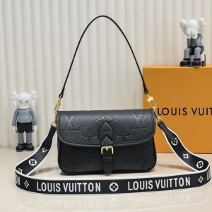 Louis Vuitton Diane Handbag Monogram Empreinte Leather M46386 Black / M46388 White / M45985, 25.0×9.0×15.0 cm