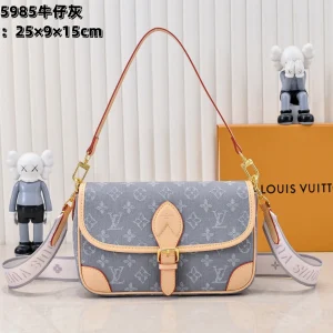 Louis Vuitton Diane Handbag Monogram Empreinte Denim M46386 / M45985, 25.0×9.0×15.0 cm