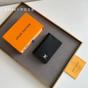 Louis Vuitton Pocket Organizer Damier Canvas M63144 Cross-Grain Hardware, 7x11 cm