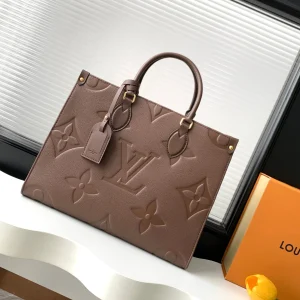 Louis Vuitton OnTheGo MM Tote Bag Monogram Empreinte Leather M45494 / M45495 / M12967 Chocolate, 34.0 x 26.0 x 13.0 cm