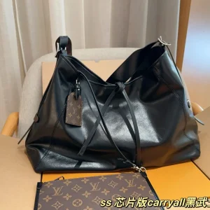 Louis Vuitton Carryall Bag Monogram, Black, Medium, 40×30×15 cm