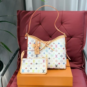 Louis Vuitton Carryall Bag, White Multicolor, Small, 29*24*12cm