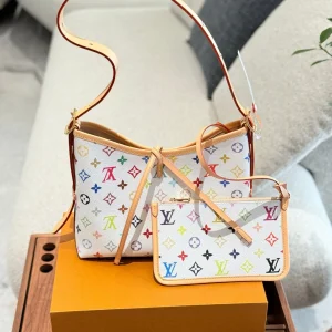 Louis Vuitton Carryall Bag, White Multicolor, Small, 26cm