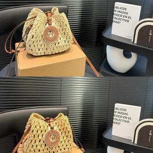 Louis Vuitton Noé Purse Raffia, 14x16cm, Item 6789