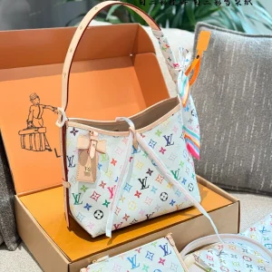 Louis Vuitton Carryall Bag, White Multicolor, 30cm