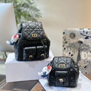 DIOR Caro Backpack, Macrocannage, Medium 23x25x11 / Small 20x18x8