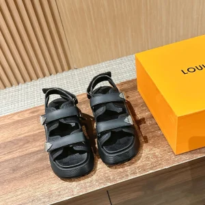 Louis Vuitton Chameleon Velcro Sandals Canvas & Suede Size 35-39