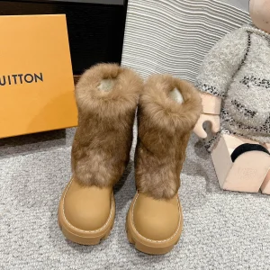 Louis Vuitton 24FW Mink Fur Boots Warm Size 35-40