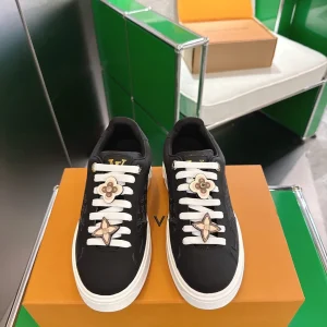 Louis Vuitton Time Out Sneakers Denim Monogram Wool Lining Size 35-40