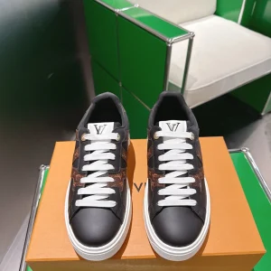 Louis Vuitton Time Out Sneakers Denim Monogram Wool Lining Size 35-40