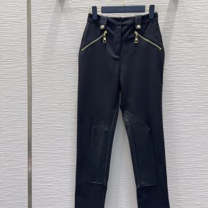 Louis Vuitton 2025FW Leather-Paneled Pants