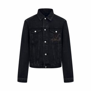 Louis Vuitton Logo Embroidered Denim Jacket