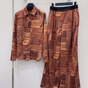 Louis Vuitton 2025FW Printed Midi Dress