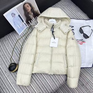 Moncler Hooded Waffle Down Jacket