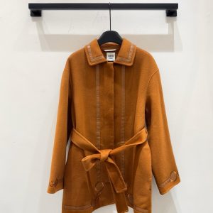 Embroidered Wool-Blend Coat