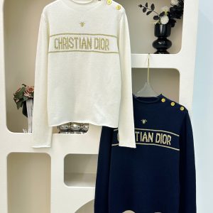 Dior 2025FW Gold Embroidered Top