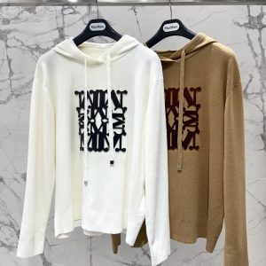 Max Mara 2025FW Velvet Letter Hoodie