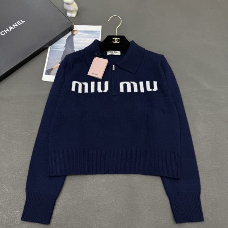 Miu Miu 2025FW Collared Zip Sweater