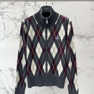 Vivienne Westwood 2025FW Embroidered Plaid Cardigan