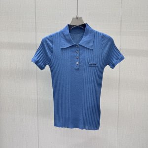 Miu Miu 2025FW Polo Stripe Tee