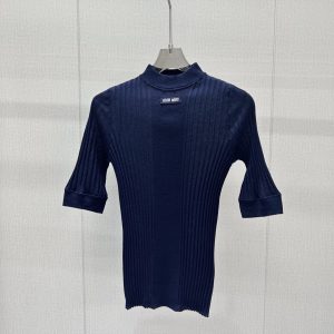Miu Miu 2025FW Ribbed Polo Tee