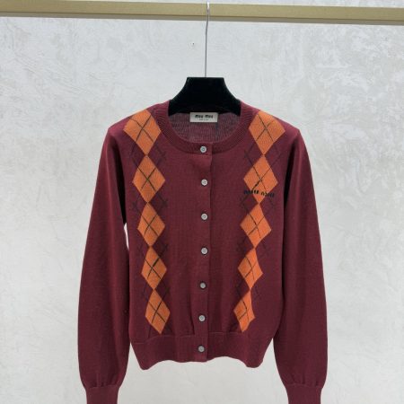 Miu Miu 2025FW Argyle Knit Cardigan