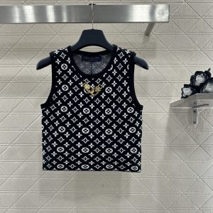 Louis Vuitton 26 Early Spring New Crystal Clasp Jacquard Knit Vest