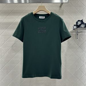 Miu Miu 26 Early Spring New 3D Sequins Logo Tee
