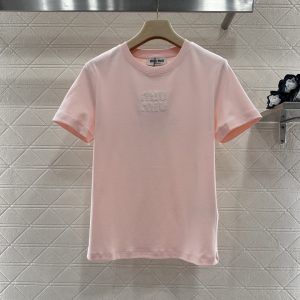 Miu Miu 26 Early Spring New 3D Sequins Logo Tee