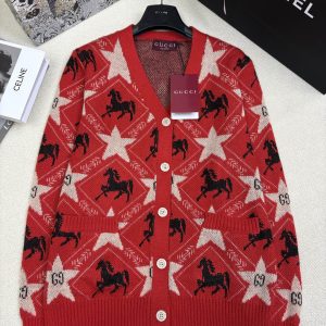 Gucci 26 Early Spring New Knit V-neck Cardigan