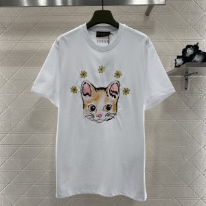 Gucci 26 Early Spring New Embroidery Print Round Neck Tee