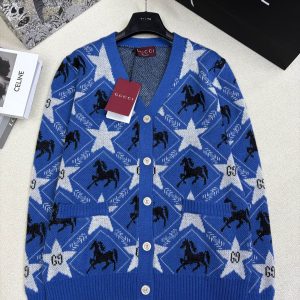 Gucci 26 Early Spring New Knit V-neck Cardigan