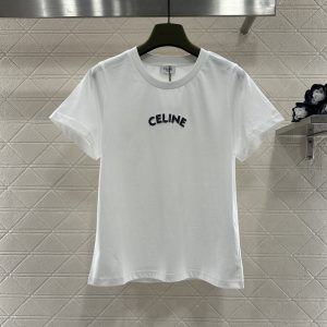 Celine 26 Early Spring New 3D Beaded Logo Tee