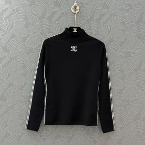 Chanel 26 Early Spring New Color Block Turtleneck Pullover