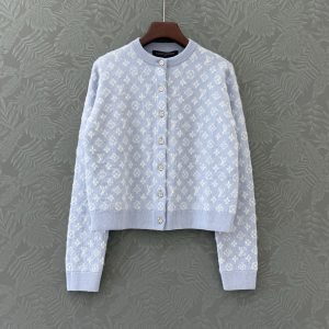 Louis Vuitton 26 Early Spring New Classic Full Logo Button Cardigan