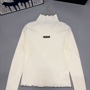 Miu Miu 26 Early Spring New Turtleneck Ruffle Long Sleeve