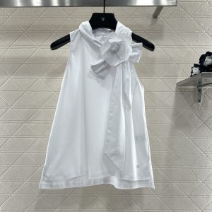 Chanel 26 Early Spring New Halter Tie Camellia Camisole