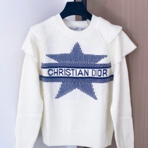 Dior 26 Early Spring New Five-point Star Logo Shoulder Ruffle Long Sleeve