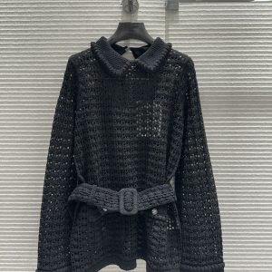 Chanel 26 Early Spring New Knit Lace Belt Top