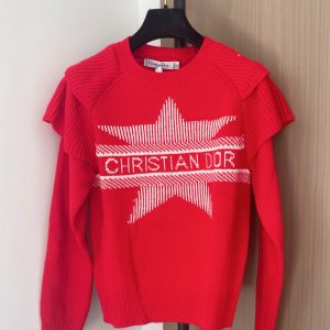 Dior 26 Early Spring New Five-point Star Logo Shoulder Ruffle Long Sleeve
