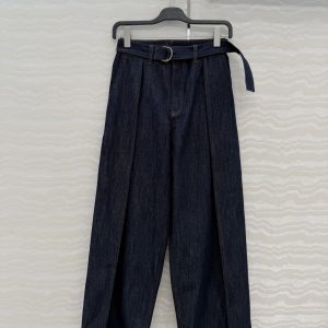 Loewe 26 Early Spring New Wide Leg Pleated Jeans