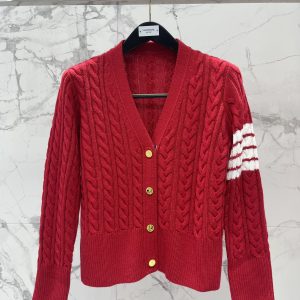 Thom Browne 25 Fall Winter New V-neck Cable Cardigan