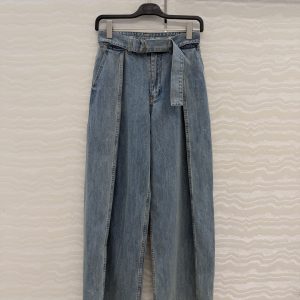 Loewe 26 Early Spring New Wide Leg Pleated Jeans