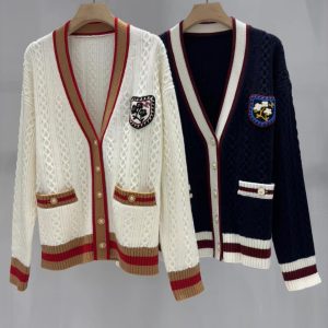 Chanel 26 Early Spring New College V-neck Embroidered Cardigan