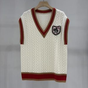 Chanel 26 Early Spring New College V-neck Embroidered Vest
